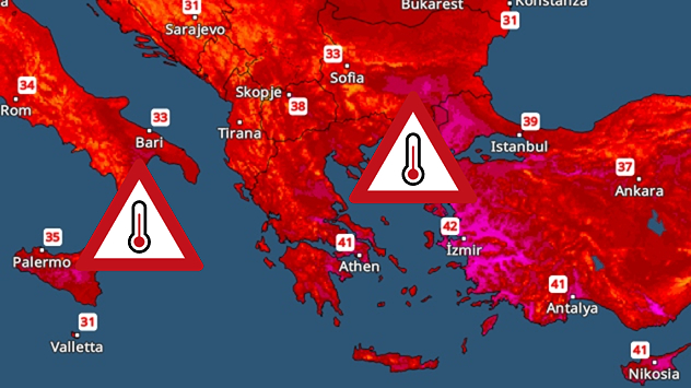Temperature radar forecast for today.