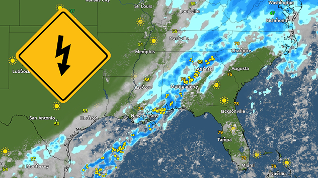 Severe weather will be possible across the Southeast on Saturday, January 10, 2026.