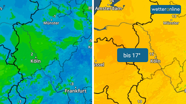 Tagesgang der Temperaturen im Westen