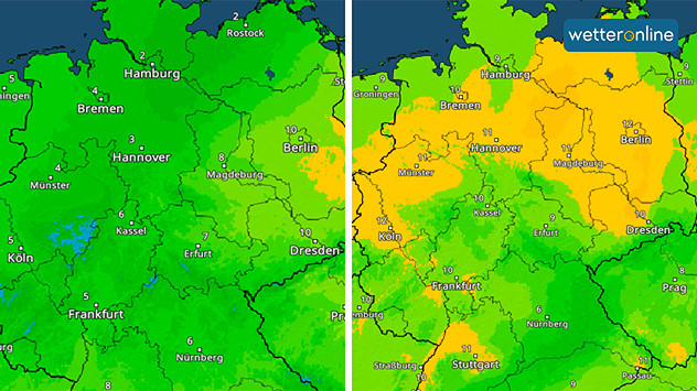 TemperaturRadar Montag