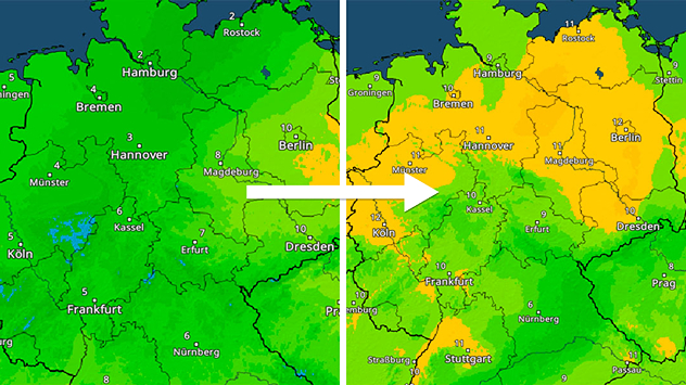 TemperaturRadar Montag