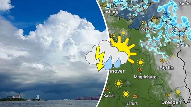 Vor allem im Ostseeumfeld sind am Montag einzelne Schauer und Gewitter unterwegs.