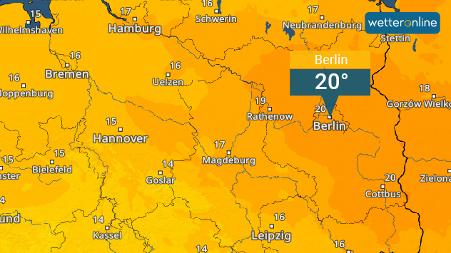 TemperaturRadar: Im Nordosten sanken die Temperaturen in der Nacht zum Mittwoch nicht unter 20 Grad.