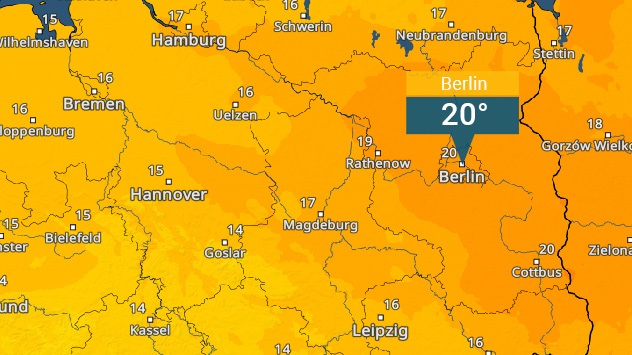 TemperaturRadar: Im Nordosten sanken die Temperaturen in der Nacht zum Mittwoch nicht unter 20 Grad.