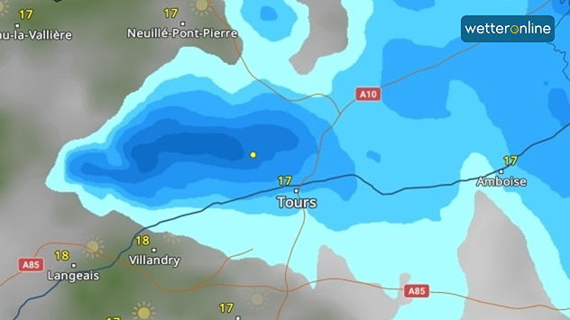 Das WetterRadar zeigt das Gewitter welches den Tornado verursachte. 