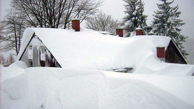 Schneemassen im Erzgebirge