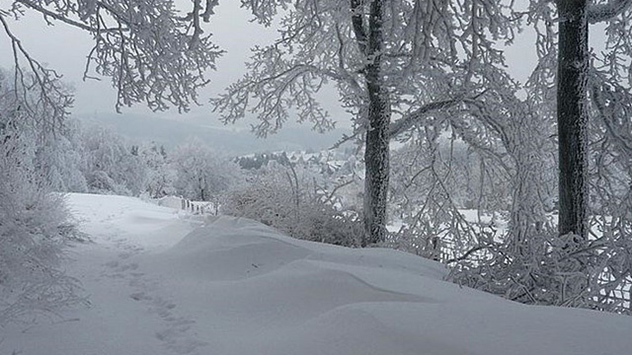 Schon fast hochalpine Weihnachtsstimmung herrscht derweil in der Nordeifel. 