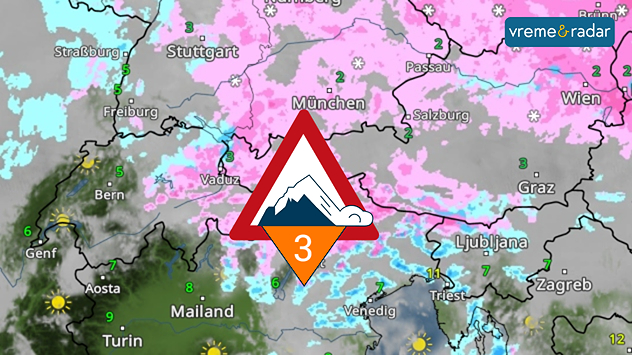 Sneg i lavine na Alpima