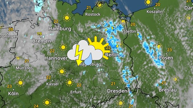 WetterRadar zeigt Schauer und Gewitter