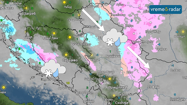 Ponegde slabe padavine