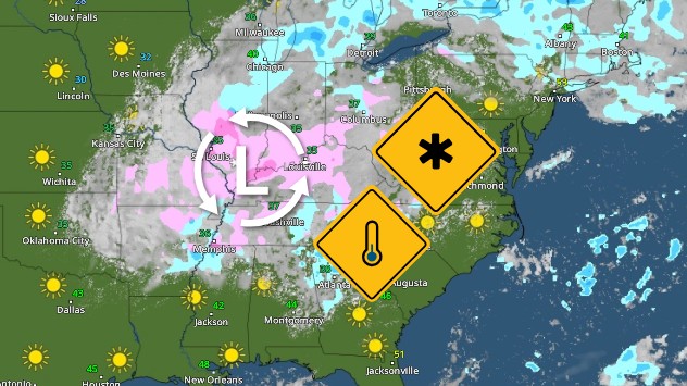 Snow showers swirl in the South and the chill sticks around into the ...