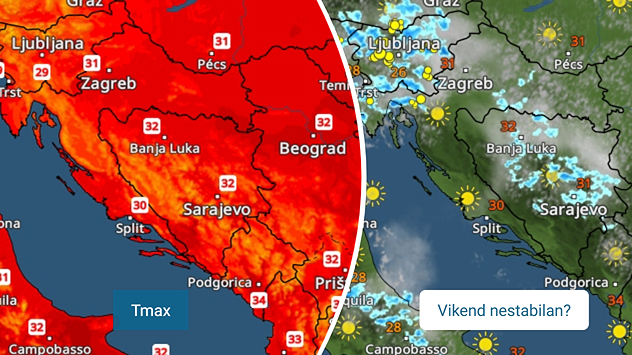 Pretežno sunčano, ponegdje pljuskovi