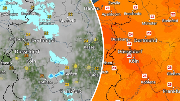 Links: WetterRadar Rechts: TemperaturRadar