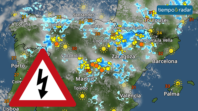 La presencia de aire frío en altura condicionará el tiempo en España los próximos días. Las tormentas serán frecuentes en amplias zonas, activando las alertas en numerosas comunidades.&nbsp;