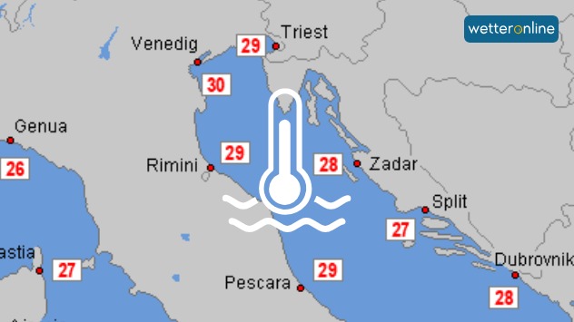 Wassertemperaturen an der Adria