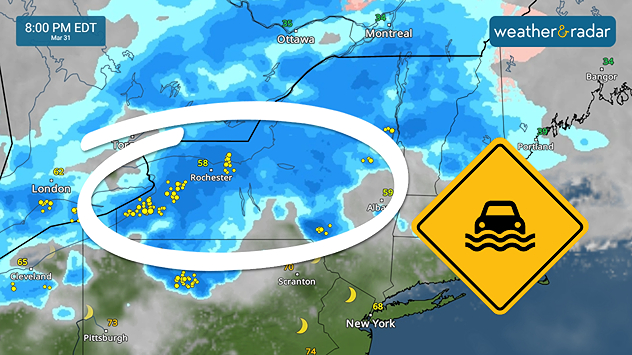 Heavy rain and warm temperatures pose a flood risk.