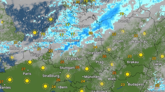 WetterRadar am Sonntag