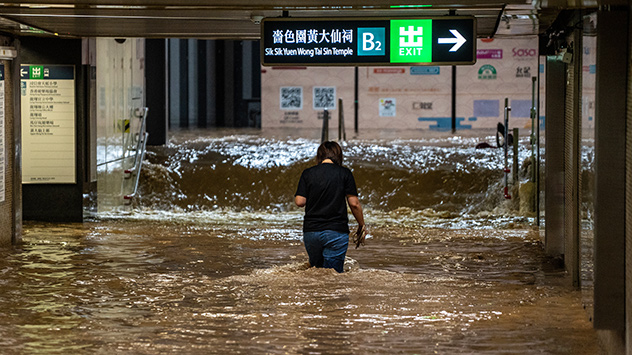 Überflutungen Hongkong