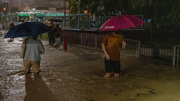 Überflutungen Hongkong