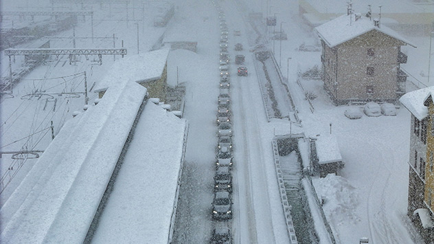 Schneechaos am Brenner