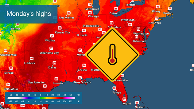 A hot Monday ahead.