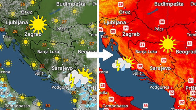 Opet sunčano i vruće, pa nova promjena
