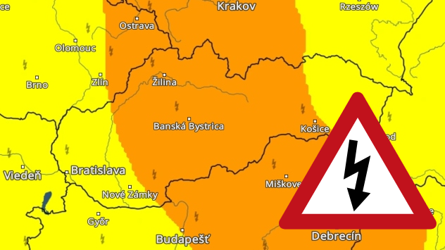 Mapa s meteorologickými výstrahami