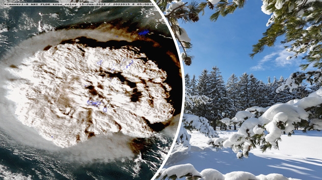 Satelitska slika erupcije