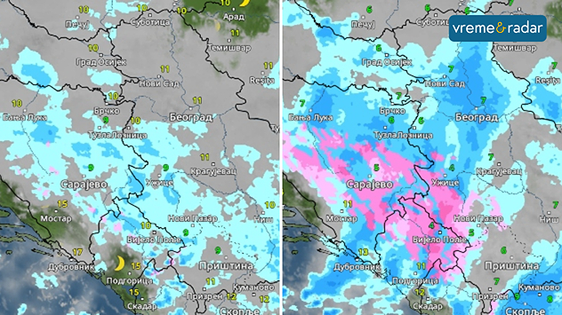 Oblačno sa kišom i snegom