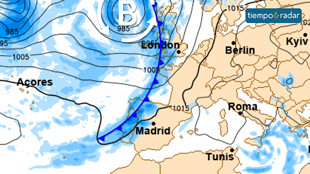Un frente llegará a España que dejará precipitaciones. 