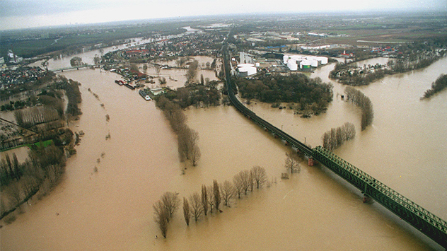 Hochwasser am Rhein