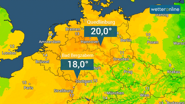 TemperaturRadar Sonntagmorgen