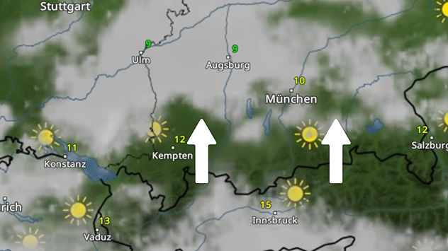 WetterRadar von Samstagvormittag