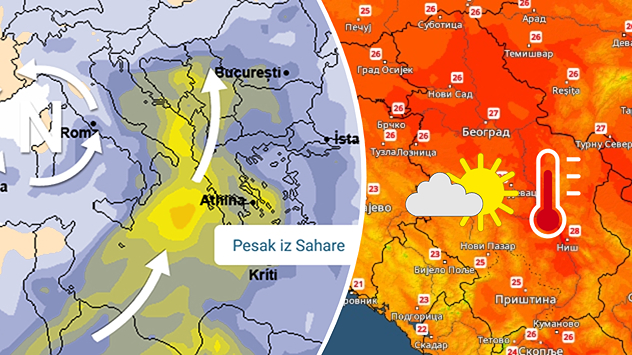 Toplo uz pristizanje peska iz Sahare