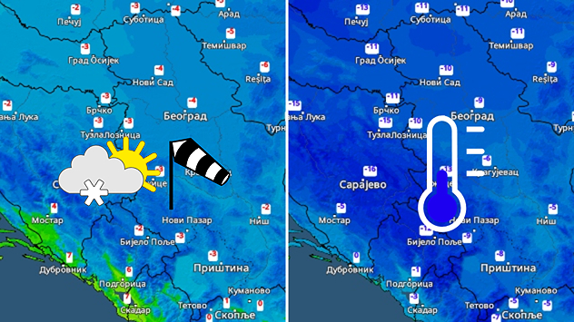 Zimske temperature u regionu