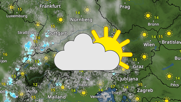 Wetterkarte Alpenraum