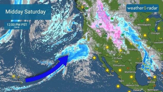 A firehose of moisture aiming right for California will bring more flooding rains and heavy snow.