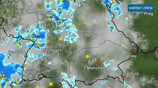 Gewitter am Sonntagnachmittag im Süden