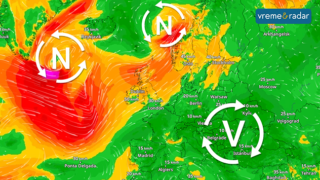 Vetar, cikloni i anticiklon