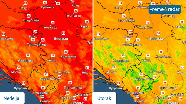 Toplo, pa zahlađenje