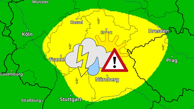 Vor allem in der südlichen Landesmitte sind am Dienstagnachmittag kräftige Gewitter möglich.