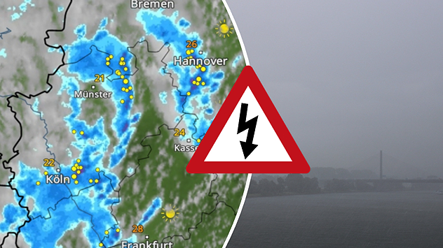 WetterRadar-Bild am Nachmittag: Es bilden sich immer mehr Gewitter.