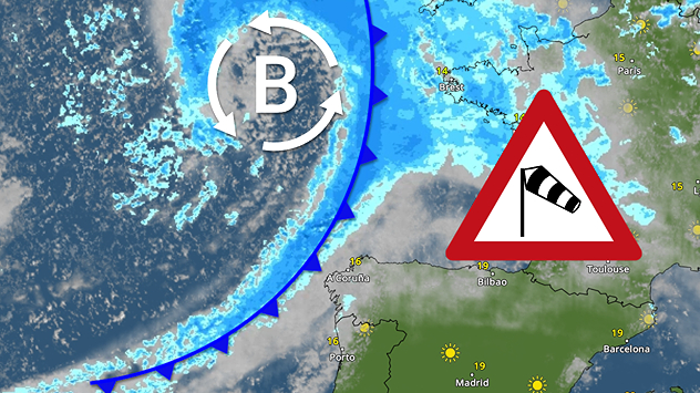 Un frente arrojará hoy nuevas rachas intensas de viento y lluvia.
