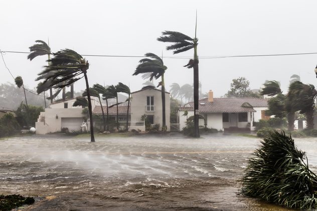 Shutterstock image of neighborhood after a hurricnae