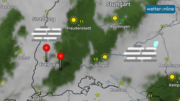 WetterRadar: Berge ragen aus Nebeldecke heraus