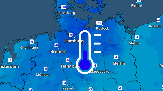 Die Temperaturen am Sonntagmorgen: Im Norden sind um minus 10 Grad