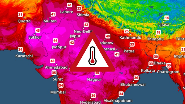 Seit Tagen liegen die Höchsttemperaturen in Teilen Indiens teils über 45 Grad.