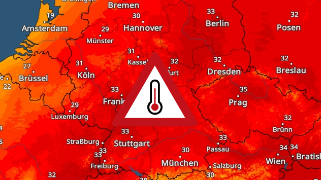 TemperaturRadar zeigt für Samstag Spitzenwerte über 30 Grad