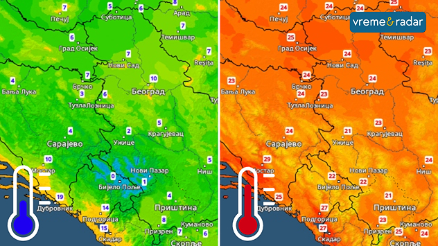 Minimalna i maksimalna temperatura