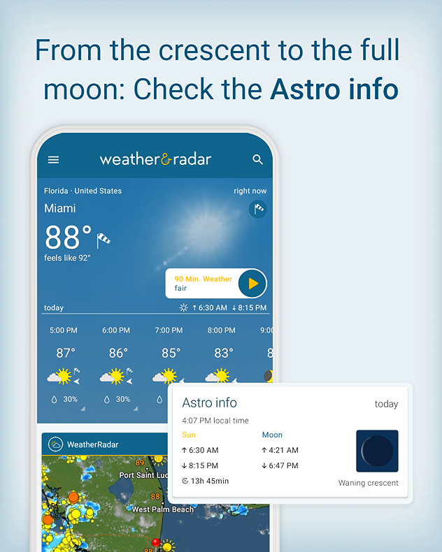 Astro info on the Weather &amp; Radar app.